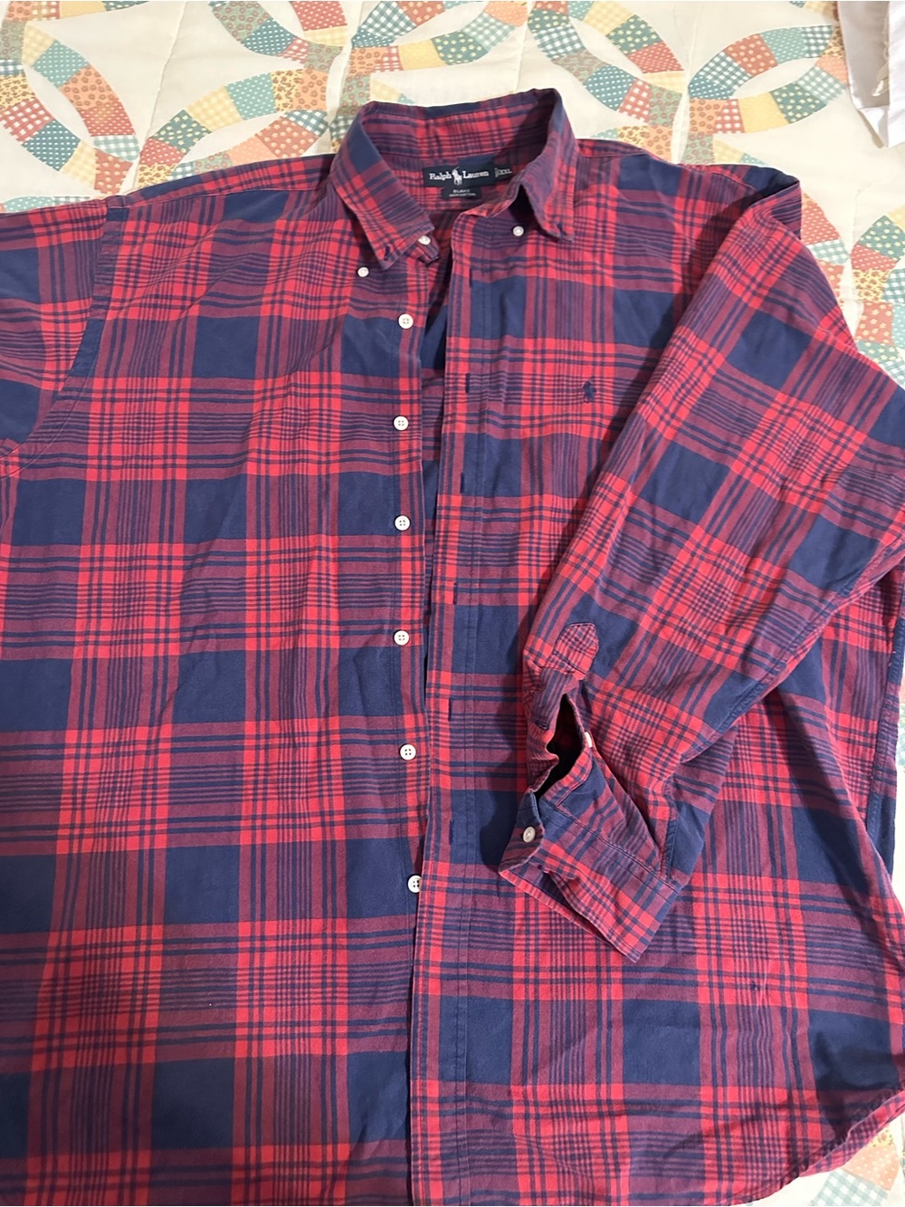 Polo by Ralph Lauren Red and Navy Plaid Button-Down Shirt